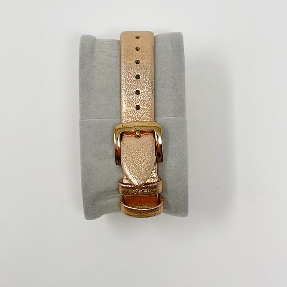 Kate Spade Metro Scallop Three Hand Leather Watch Rose Gold Round Face Ladies - Picture 7 of 12